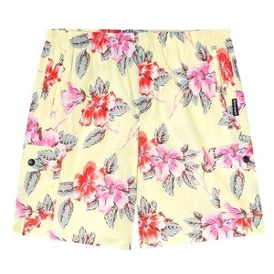Palm Angels hibiscus-print cargo swim shorts. Size S